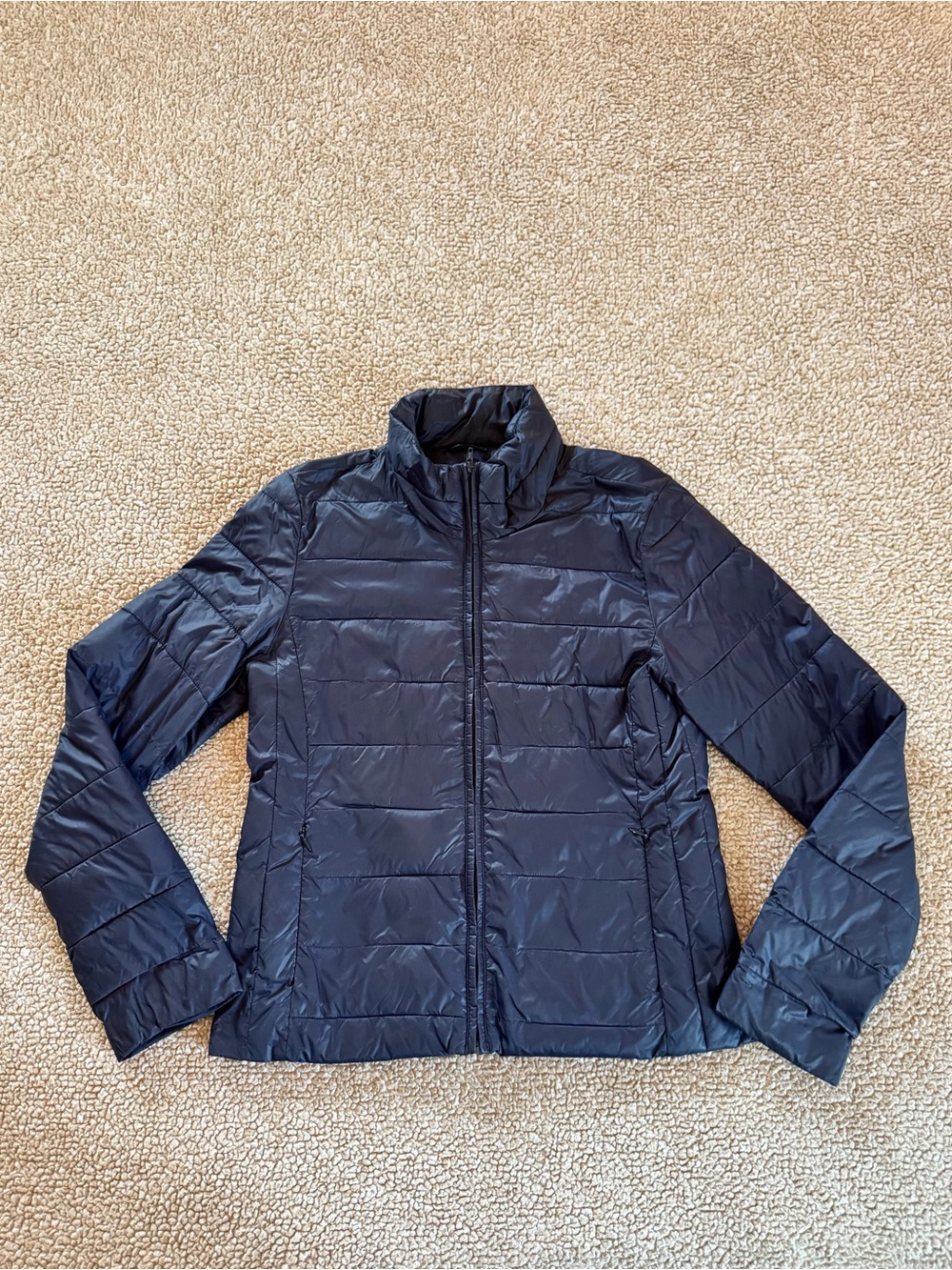 Ann Taylor LOFT Navy Blue Packable Lightweight Puffer Jacket XS